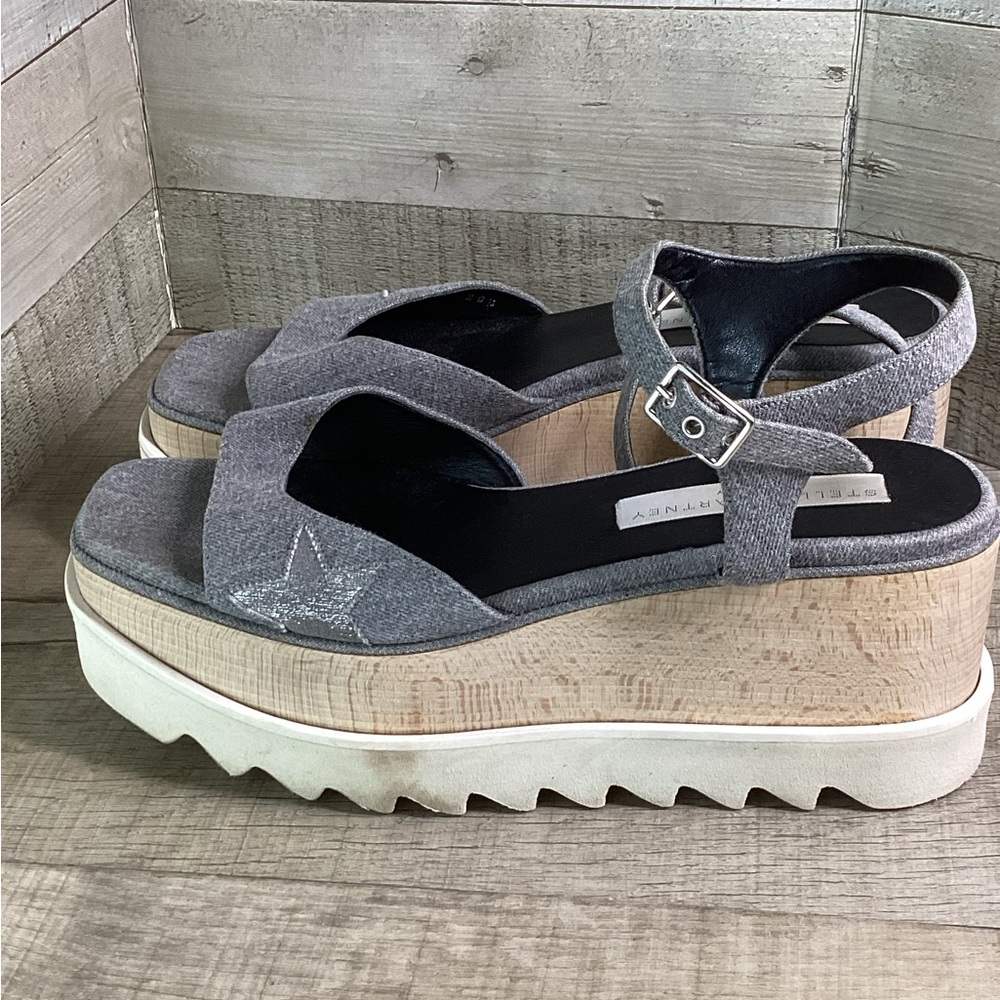 Stella McCartney Grey Platform Sandals with Star Detail